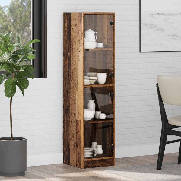 vidaXL Highboard Staré drevo 35 x 37 x 142 cm Kompozitné drevo