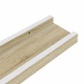 vidaXL Nástenné police 4 ks, biele a dub sonoma 100x9x3 cm
