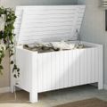 vidaXL Úložný box s vekom RANA biely 100x49x54 cm borovicový masív