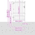 vidaXL Brána do plotu DRONTEN 100 x 150 cm Oceľ Čierna Zamykateľné