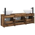 vidaXL Set kabinetov do kúpeľne 3 ks Staré drevo 49 x 44,5 x 66,5 cm