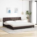 vidaXL Posteľ s matracom Hanko tmavohnedá 200x200 cm látka