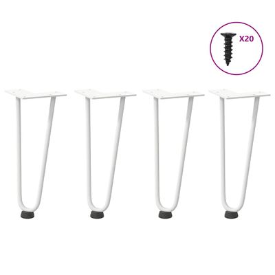 vidaXL Nohy do vlasov pre konferenčný stolík 4 ks, biele 30 cm, masívna oceľ