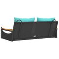 vidaXL Hojdacia lavica s vankúšmi čierna 109x62x40 cm polyratan