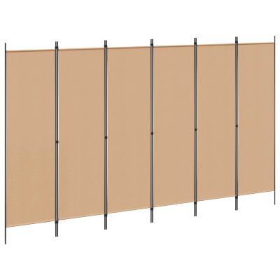 vidaXL 6-panelový paraván Béžová 300 x 180 cm Látka