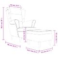 vidaXL Kreslo wingback s podnožkou horčicovo-žlté zamatové