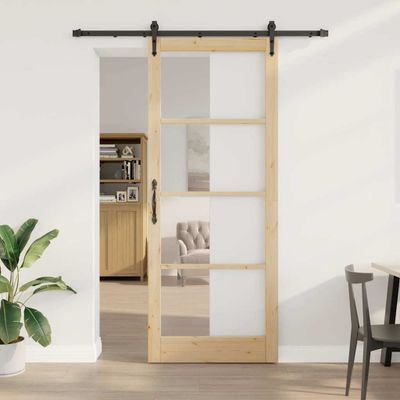 vidaXL Posuvné dvere Prírodná 93 x 232 cm