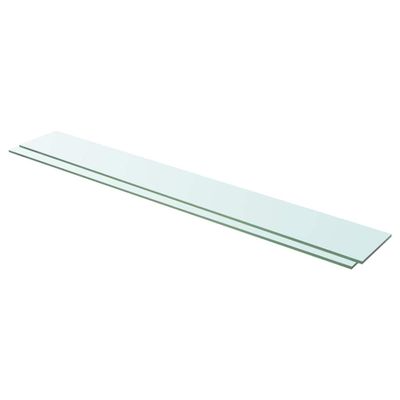 vidaXL Poličky 2 ks panel z priehľadného skla 110x15 cm