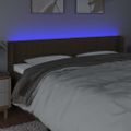 vidaXL Čelo postele s LED tmavohendé 183x16x78/88 cm látka