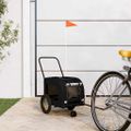 vidaXL Vozík za bicykel pre domáce zvieratá Čierna 125 x 53 x 54 cm
