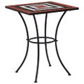 vidaXL Mozaikový bistro stolík, tehlovo biely 60 cm, keramika