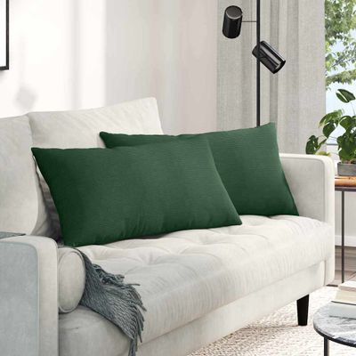vidaXL Vankúše na pohovku 2 pcs Tmavozelená 80 x 40 cm