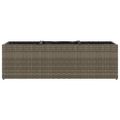 vidaXL Záhradné kvetináče 3 nádoby 2 ks sivé 105x30x32 cm polyratan