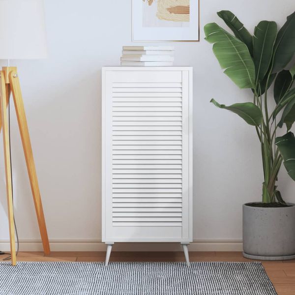 vidaXL Lamelové dvierka na skrinku, biele 99,3x49,4 cm, borovica