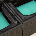 vidaXL Záhradná pohovka s vankúšmi 2-miestna čierna polyrattan