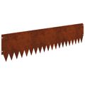 vidaXL Obrubník trávnika 10 ks 103 x 25 cm Oceľ Hrdzavý