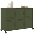 vidaXL Komoda olivovozelená 100,5x39x72 cm oceľ