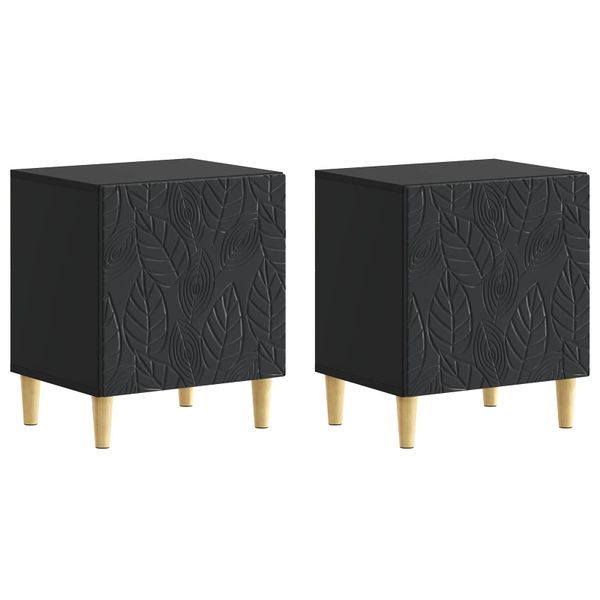 vidaXL Nočný stolík 2 pcs Čierna 43 x 34,5 x 50 cm Kompozitné drevo