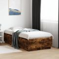 vidaXL Posteľný rám dymový dub 75x190 cm kompozitné drevo