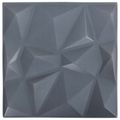 vidaXL Nástenné panely 48 ks 50 x 50 cm Diamond Šedý XPS Pena