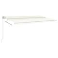 vidaXL Automatická markíza, LED a senzor vetra 5x3,5 m, krémová