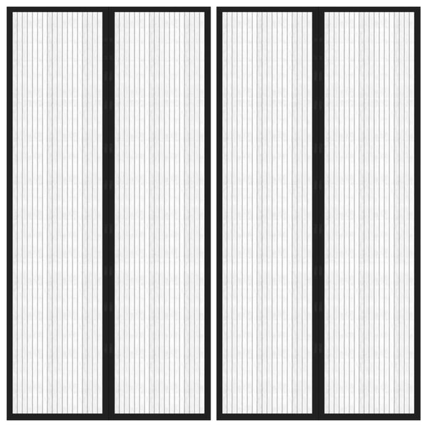 vidaXL Závesy proti hmyzu s magnetickými blokmi 2ks čierne 220x100 cm