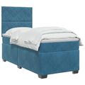 vidaXL Posteľ boxspring s matracom Modrá 100 x 200 cm Zamat