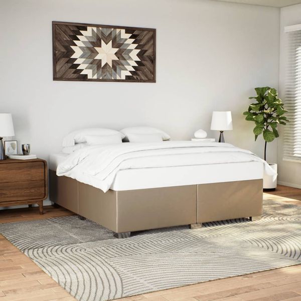 vidaXL Posteľný rám kapučínový 200x200 cm umelá koža