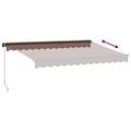 vidaXL Ručne zaťahovacia markíza s LED hnedá 350x250 cm