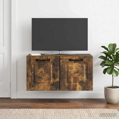 vidaXL Nástenná TV skrinka Nástenný Dymový dub 59,5 x 31 x 30 cm
