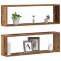 vidaXL Stenné police 2 ks Staré drevo 80 x 15 x 26 cm Kompozitné drevo