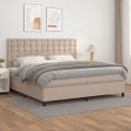 vidaXL Boxspring posteľ s matracom kapučínová 200x200 cm umelá koža