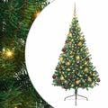 vidaXL Umelý predsvietený vianočný stromček Zelená 180 cm PVC