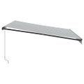 vidaXL Ručne zaťahovacia markíza s LED antracit a biela 400x350 cm