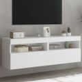 vidaXL TV nástenné skrinky s LED svetlami 2 ks biele 60x30x40 cm
