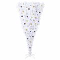 vidaXL Umelý vianočný stromček s 300 LED-i Biela 240 cm PVC a oceľ
