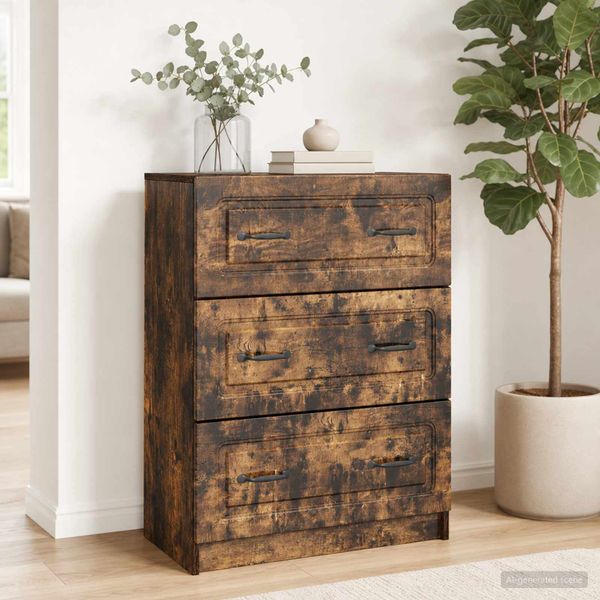 vidaXL Zásuvkový kabinet Dymový dub 66 x 34,5 x 87 cm Kompozitné drevo
