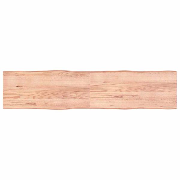 vidaXL Stolová doska svetlohnedá 220x50x(2-4)cm ošetrený masív hrany