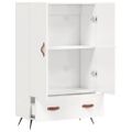 vidaXL Vysoká skrinka lesklá biela 69,5x31x115 cm kompozitné drevo
