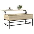 vidaXL Konferenčný stolík, dub sonoma 100x50x45cm kompozitné drevo+kov