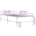 vidaXL Posteľný rám čierny 100x200 cm kompozitné drevo a kov