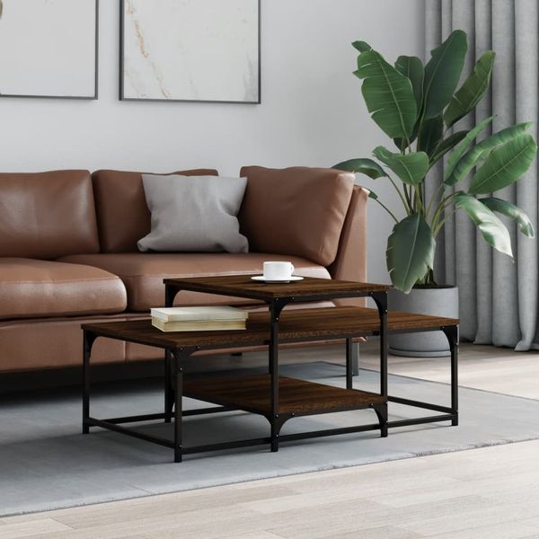 vidaXL Konferenčný stolík hnedý dub 102x60x45 cm kompozitné drevo