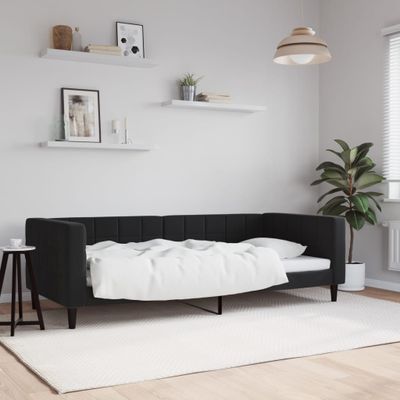 vidaXL Denná posteľ čierna 90x190 cm zamat