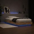 vidaXL Posteľový rám s LED Dub artisan 80 x 200 cm Kompozitné drevo