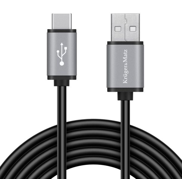 Kábel USB Kruger&Matz KM1240 USB-C/USB-C 1,8 m čierny