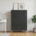 vidaXL Servírovacia skriňa Čierna 66 x 34,5 x 95 cm Kompozitné drevo