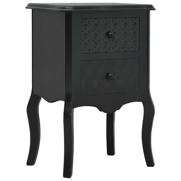 vidaXL Nočný stolík čierny 43x32x65 cm MDF