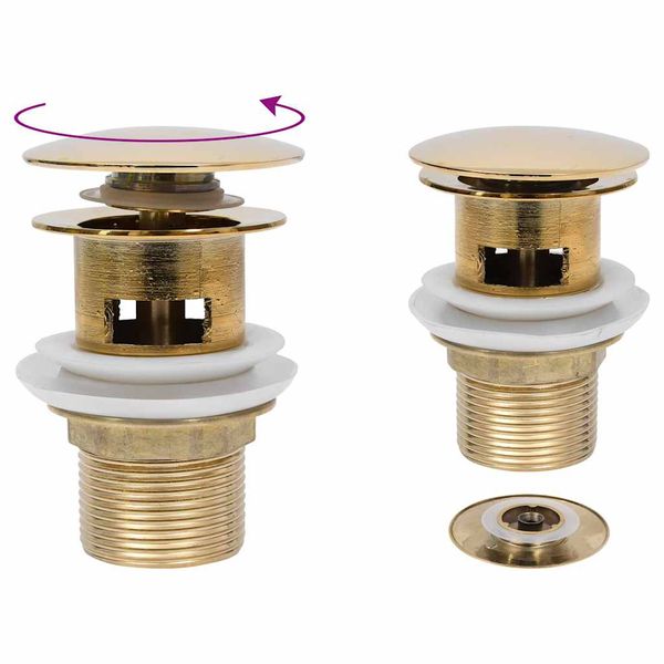vidaXL Odtok s funkciou prepadu zlatý 6,4x6,4x9,1 cm