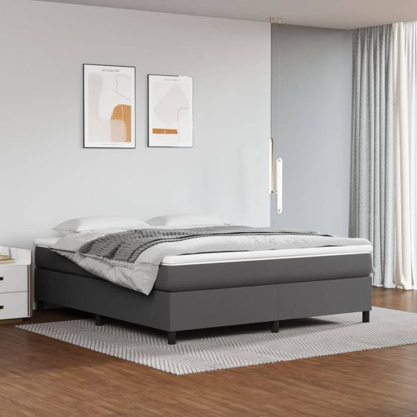 vidaXL Boxspring posteľ s matracom sivá 160x200 cm umelá koža
