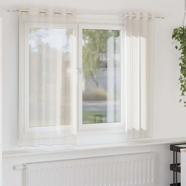vidaXL voálové závesy s priechodkami 2 ks krémové 140x140 cm